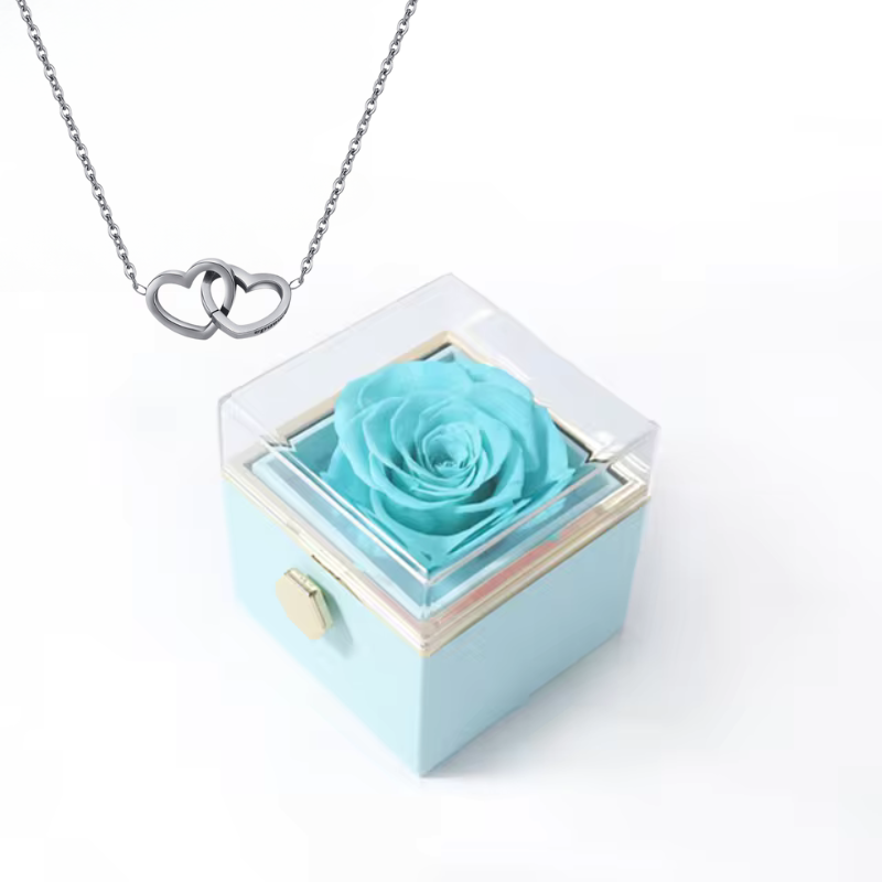 Cofanetto Collana cuore + scatola Rosa - Regalo d'amore elegante